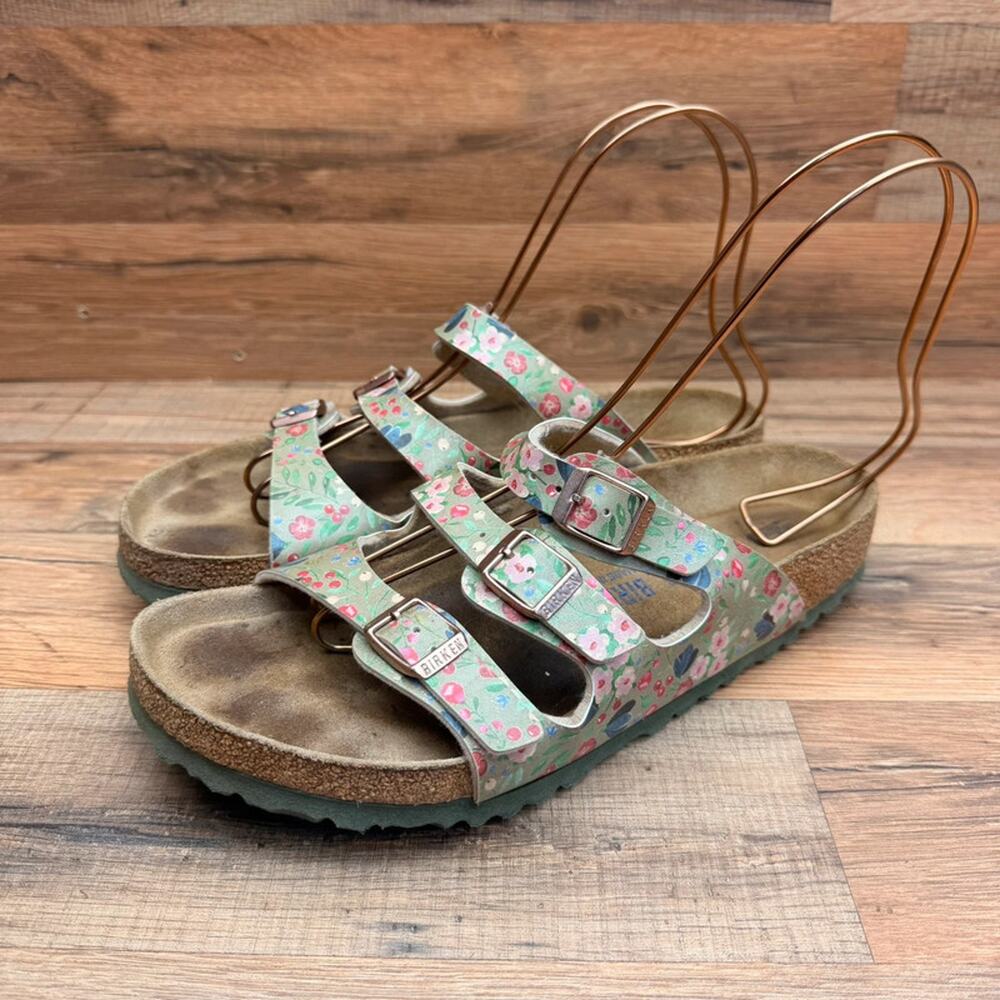 Birkenstock 3 Strap Florida size L10 Eu41 Fresh Meadow Flower green Birko